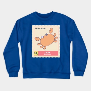 Kawaii Cute Orange Crab, Ocean Stamp Collection, Crab Lover Crewneck Sweatshirt